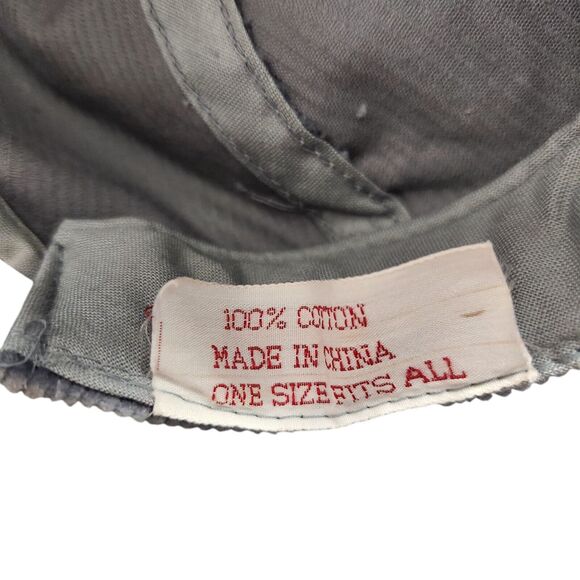 VTG CADILLAC GRAY ADJUSTABLE SNAPBACK TRUCKER ROPE HAT CAP CORDUROY CAR SALES - Picture 5 of 7